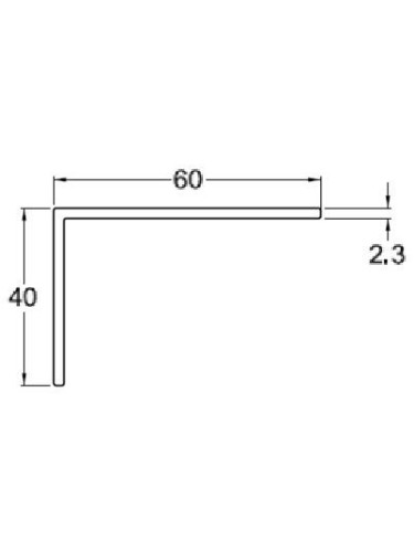 Cornière PVC 40 x 60 x 2 mm (longueur 2m) gris grainé RAL 7016