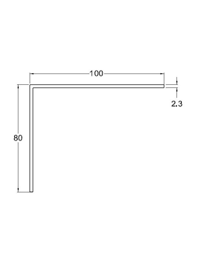 Cornière PVC 100 x 80 x 2,3 mm (longueur 2,5m) chêne doré