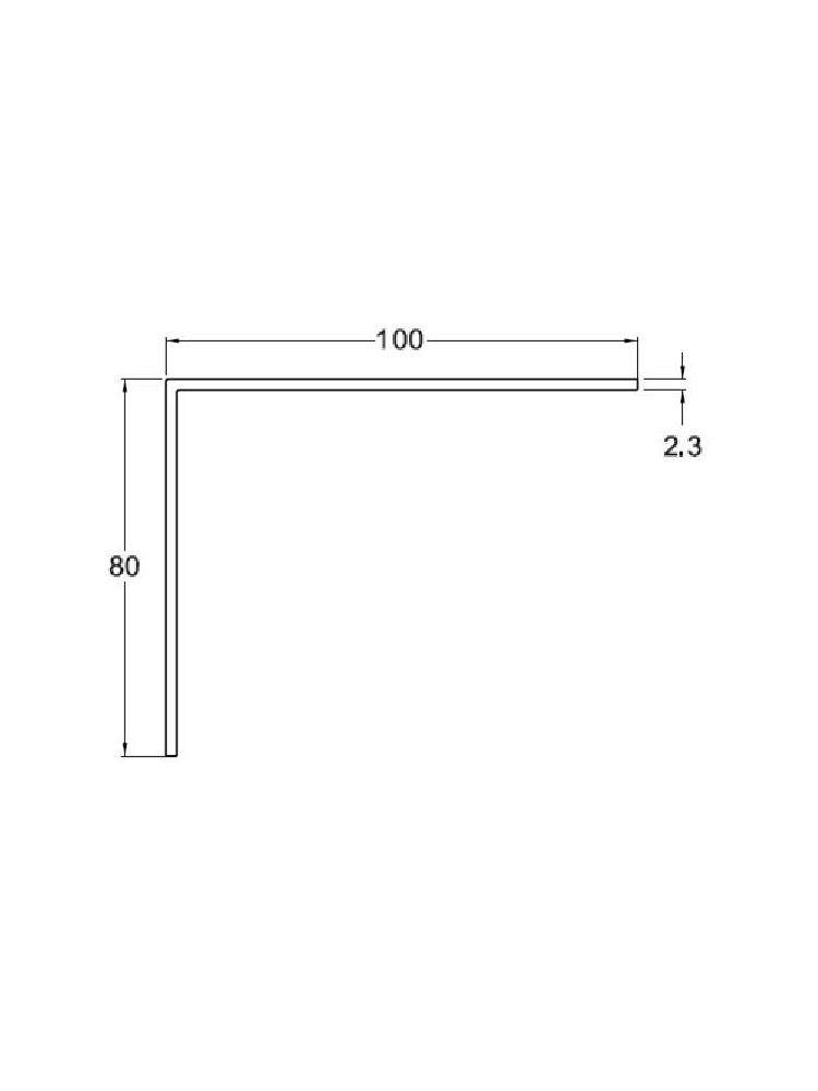 Cornière PVC 100 x 80 x 2,3 mm (longueur 2,5m) chêne doré