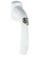 Poignée à clé blanche avec 1 carré de 7x35, 2 vis M5x45 et 2 clefs