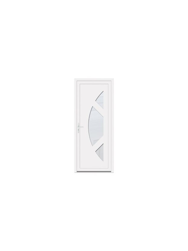 Porte d’entrée PVC SOLÈNE – Gamme Contemporaine – Design épuré & vitrage dépoli