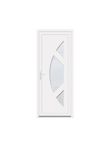 Porte d’entrée PVC SOLÈNE – Gamme Contemporaine – Design épuré & vitrage dépoli