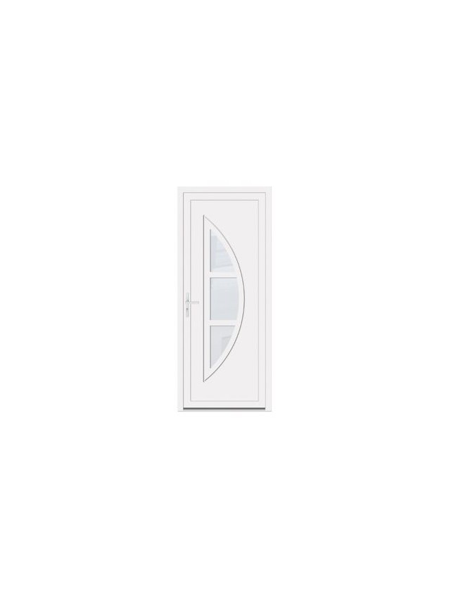 Porte d’entrée PVC COLINE – Gamme Contemporaine – Design moderne & vitrage dépoli vertical