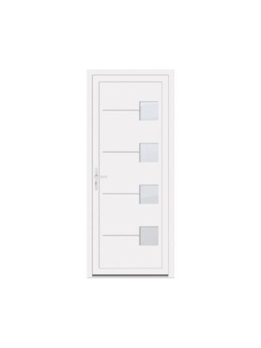 Porte d’entrée PVC ARIELLE – Gamme Contemporaine – Design moderne & insert inox décoratif