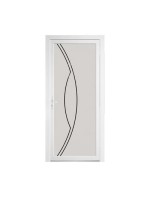 Porte d’entrée PVC CARMEN – Gamme Glass – Entièrement vitrée décor dépoli & motif transparent