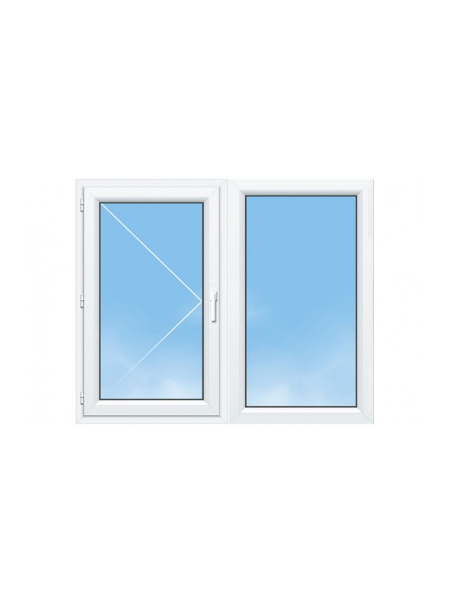 Fenêtre PVC 1 Vantail avec Fixe Droite – Gamme Élégance