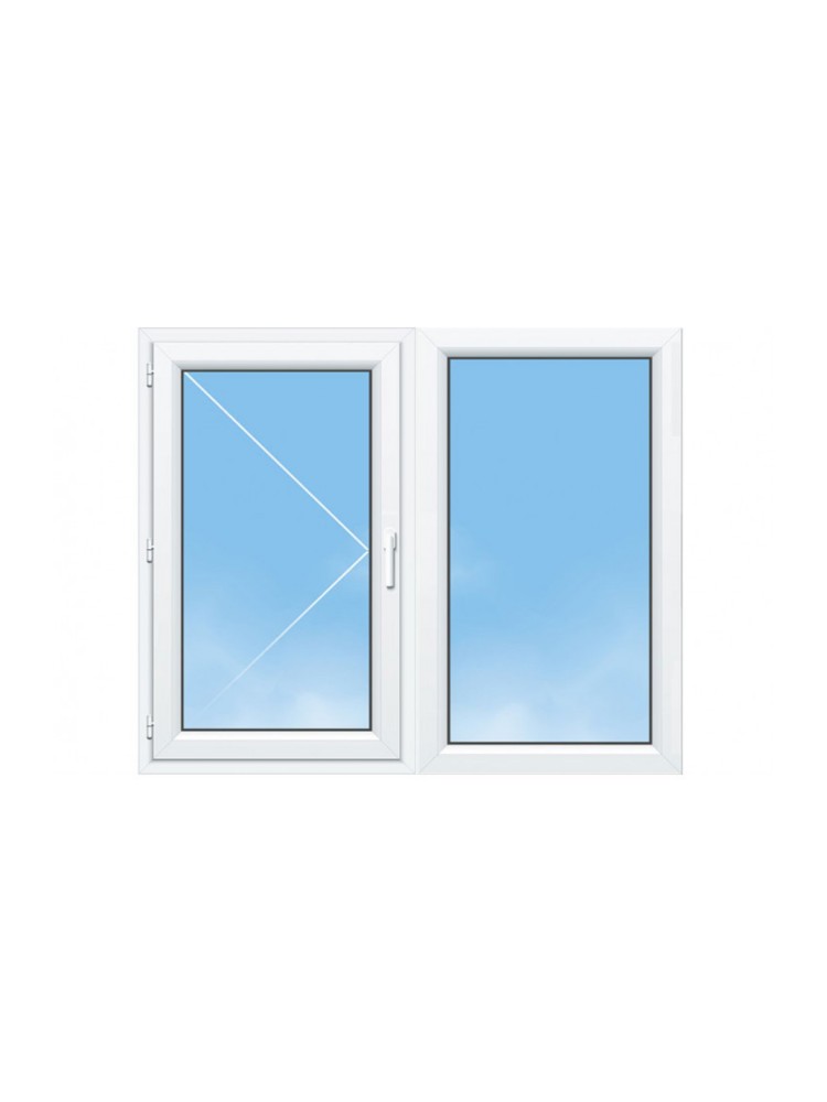 Fenêtre PVC 1 Vantail avec Fixe Droite – Gamme Élégance