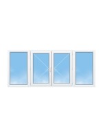 Fenêtre PVC 2 Vantaux avec Fixes Latéraux – Gamme Élégance