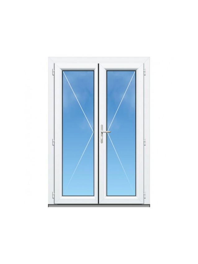 Porte de Service PVC Vitrée 2 Vantaux sur Mesure – Gamme Élégance