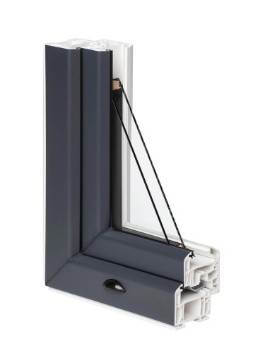 Porte de Service PVC Demi Vitrée avec Fixe à Gauche sur Mesure – Gamme Élégance