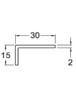 Cornière PVC 15 x 30 x 2 mm (longueur 3m) gris clair RAL 7035